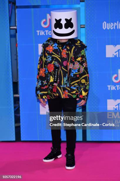 Marshmello attends the MTV EMAs 2018 on November 4, 2018 in Bilbao, Spain.