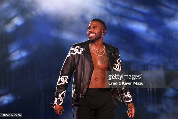 Jason Derulo performs on stage during the MTV EMAs 2018 at Bilbao Exhibition Centre on November 4, 2018 in Bilbao, Spain.