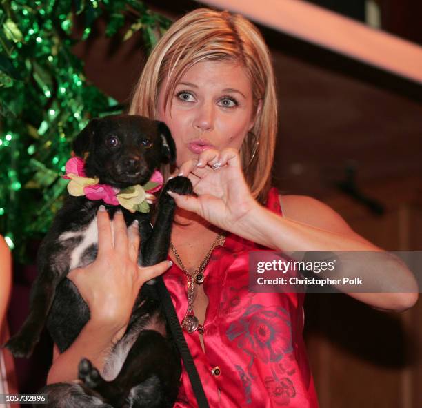 Tiffani Thiessen and dog *Exclusive Coverage* during 4th Annual Much Love Animal Rescue Celebrity Comedy Benefit - Inside at The Laugh Factory in...