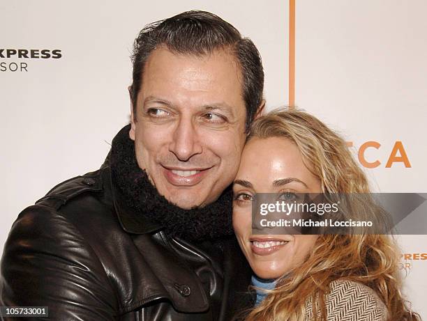 Jeff Goldblum and Elizabeth Berkley during 4th Annual Tribeca Film Festival - "Special Thanks To Roy London" World Premiere at Regal Battery Park in...