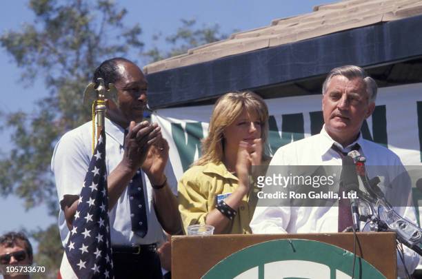 Tom Bradley, Eleanor Mondale, and Walter Mondale during National Organization of Women at Woodley Park in Van Nuys, California, United States.