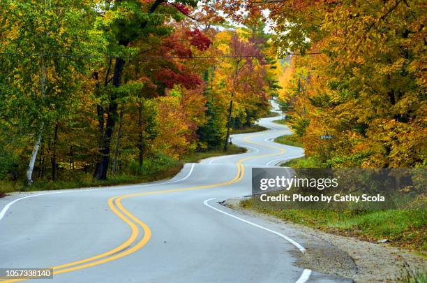 autumn road in wisconsin - (wisconsin) stockfoto's en -beelden