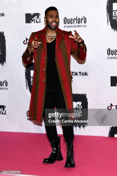 Jason Derulo poses in the Winners room during the MTV EMAs 2018 at Bilbao Exhibition Centre on November 4, 2018 in Bilbao, Spain.