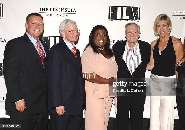 Larry Tsoumas, Roger Ebert, Chaz Ebert, Hugh Hefner and Brenda Sexton