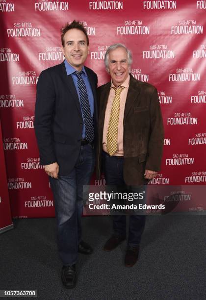 IndieWire Executive Editor Michael Schneider and actor Henry Winkler attend the SAG-AFTRA Foundation Conversations Career Retrospective with Henry...