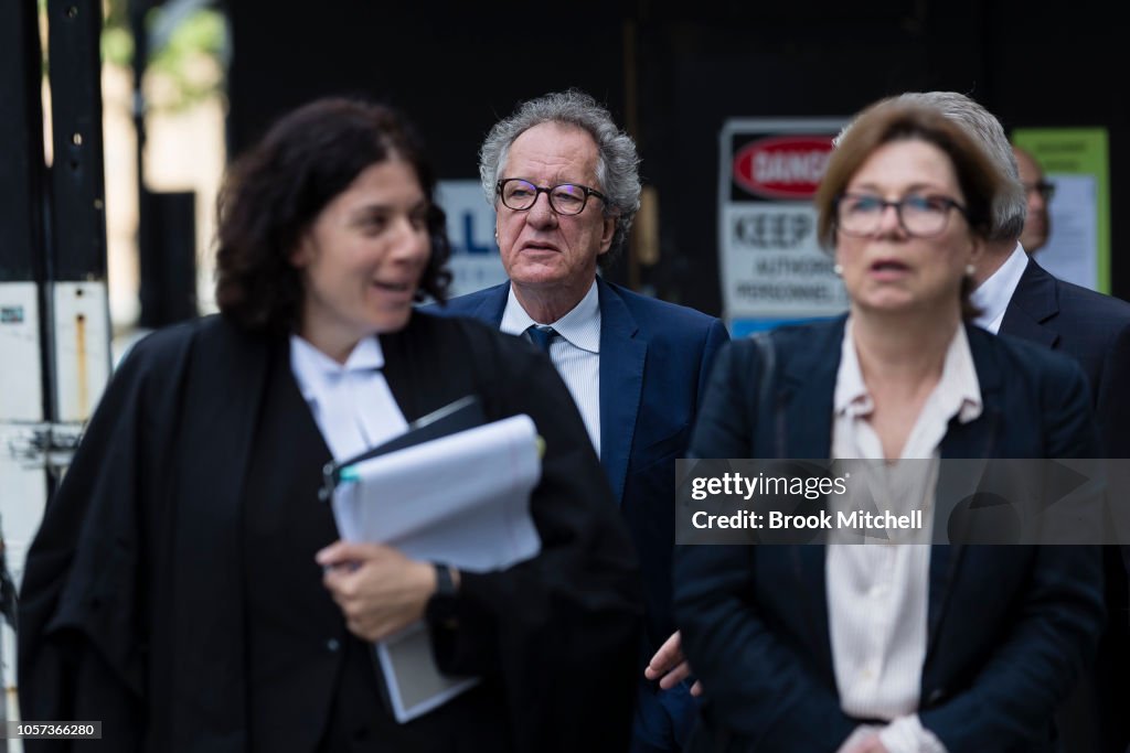 Geoffrey Rush Attends Court As Defamation Trial Against Daily Telegraph Continues