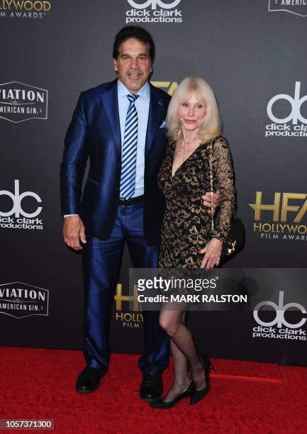 Actor Lou Ferrigno and his wife Carla arrive for the 22nd Annual Hollywood Film Awards at the Beverly Hilton hotel in Beverly Hills on November 4,...