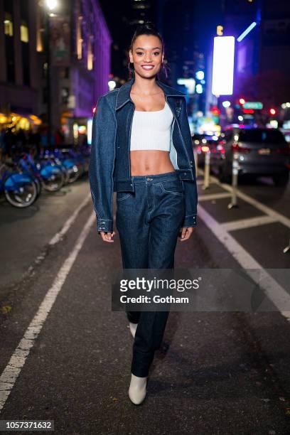 Lameka Fox attends fittings for the 2018 Victoria's Secret Fashion Show in Midtown on November 4, 2018 in New York City.