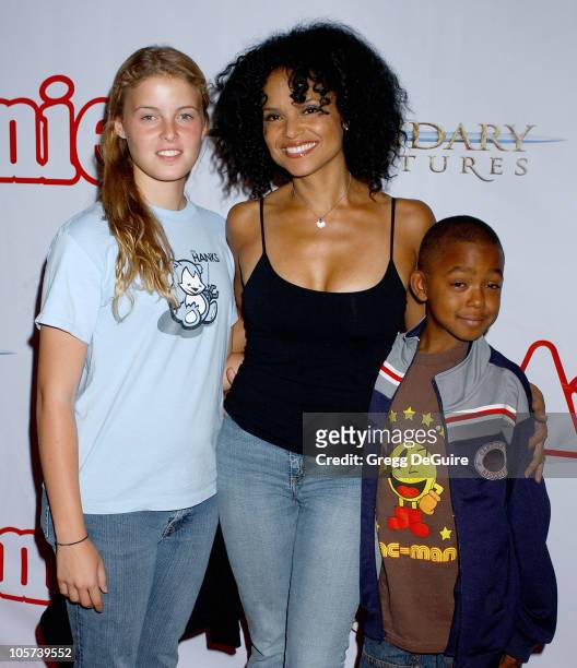 Victoria Rowell, daughter Maya and son Jasper during "Annie" Opening Night to Benefit CASA of Los Angeles - Arrivals at Pantages Theatre in...