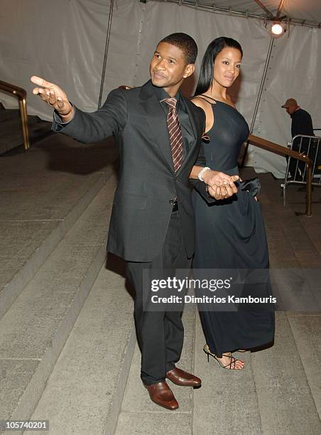 Usher and Eishia Brightwell during "Chanel" Costume Institute Gala at The Metropolitan Museum of Art - Departures at The Metropolitan Museum of Art...