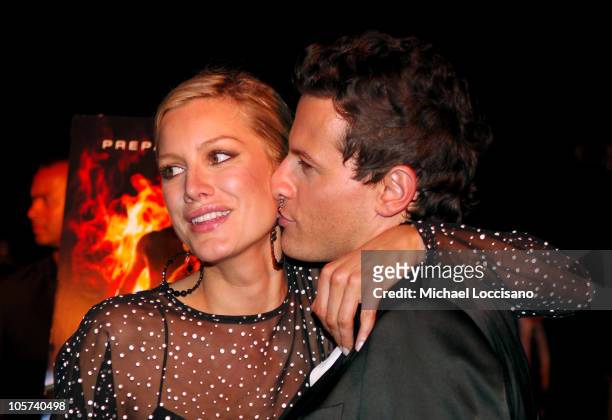Alice Evans and Ioan Gruffudd during "Fantastic Four" New York City Premiere at Liberty Island in New York City, New York, United States.
