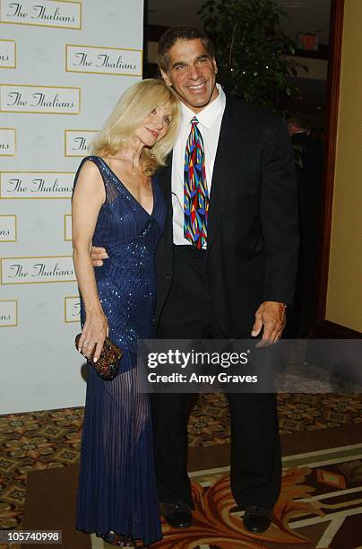 Carla Ferrigno and Lou Ferrigno during Debbie Reynolds and Ruta Lee Host The Thalians 50th Anniversary at The Hyatt Regency Century Plaza Hotel in...