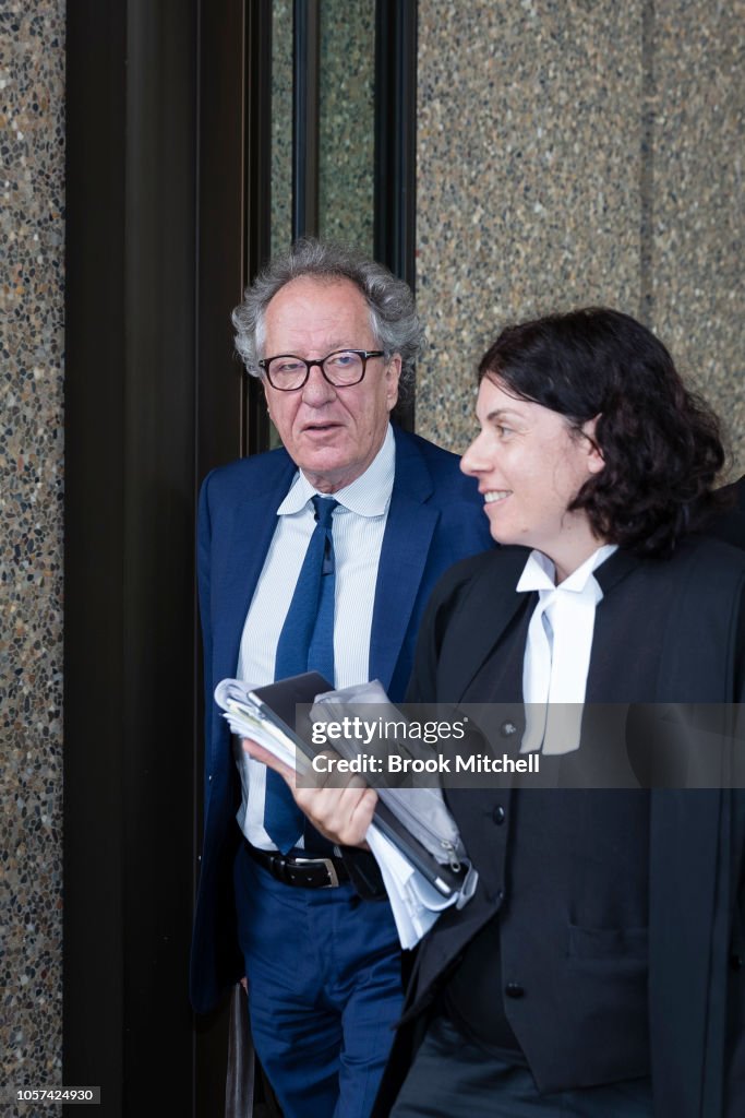 Geoffrey Rush Attends Court As Defamation Trial Against Daily Telegraph Continues