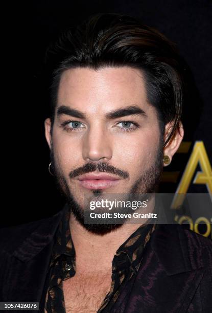 Adam Lambert poses in the press room during the 22nd Annual Hollywood Film Awards at The Beverly Hilton Hotel on November 4, 2018 in Beverly Hills,...