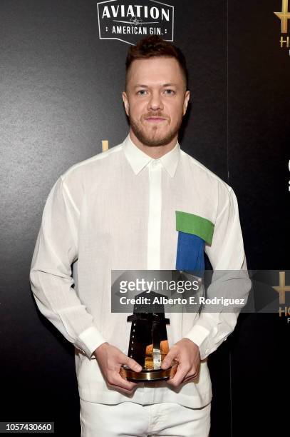 Dan Reynolds, Hollywood Documentary Award recipient, poses in the press room during the 22nd Annual Hollywood Film Awards at The Beverly Hilton Hotel...