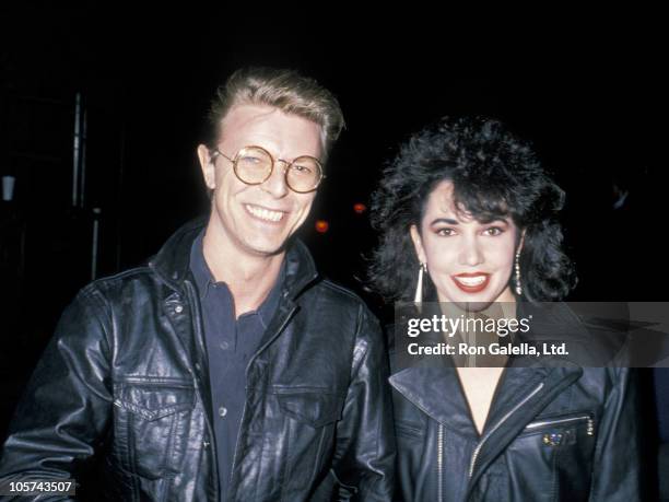 David Bowie and Melissa Hurley during Opening of "Hurlyburly" at Westwood Theater in Westwood, California, United States.