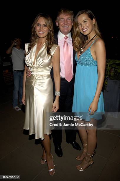 Melania Trump, Donald Trump and Petra Nemcova during Petra Nemcova's Birthday at The Soho Grand Penthouse Loft - July 19, 2005 at The Soho Grand...