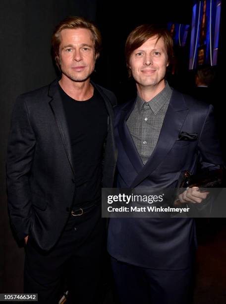 Brad Pitt and Felix Van Groeningen, recipient of the Hollywood Breakthrough Director Award for 'Beautiful Boy,' attend the 22nd Annual Hollywood Film...