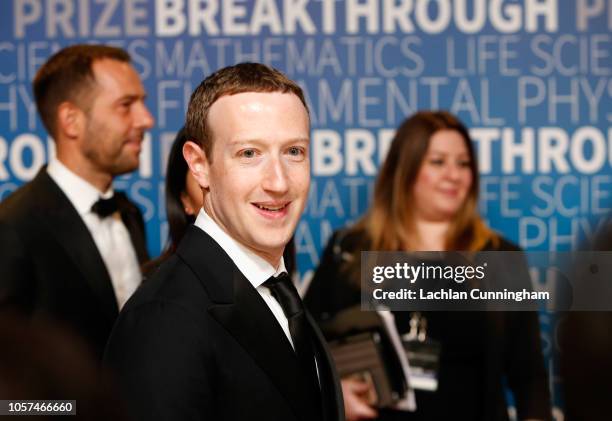 Mark Zuckerberg attends the 2019 Breakthrough Prize at NASA Ames Research Center on November 4, 2018 in Mountain View, California.