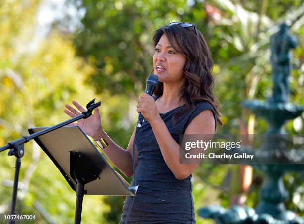 Columnist Michelle Malkin speaks at the International Innovators Forum at the Fight for Social Justice and Human Rights on November 4, 2018 in...