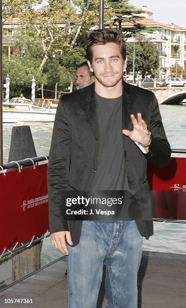 Jake Gyllenhaal during 2005 Venice Film Festival - "Proof" Photocall - Arrivals at The Westin Excelsior in Venice Lido, Italy.