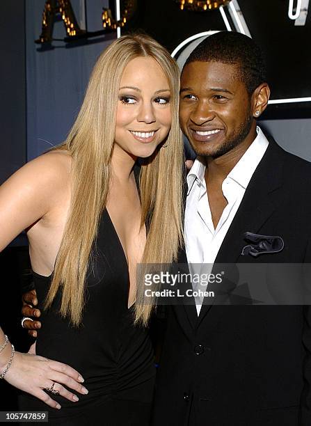 Mariah Carey and Usher during 2005 ASCAP Pop Awards - Show at Beverly Hilton Hotel in Beverly Hills, California, United States.