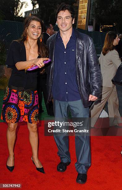 Jaclyn Desantis and Jason Gedrick during 2005 NBC Network All Star Celebration - Arrivals at Century Club in Los Angeles, California, United States.