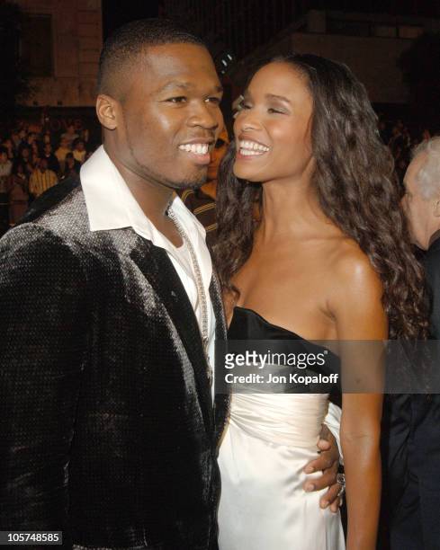 Curtis "50 Cent" Jackson and Joy Bryant during "Get Rich Or Die Tryin'" Los Angeles Premiere - Arrivals at Grauman's Chinese Theater in Hollywood,...