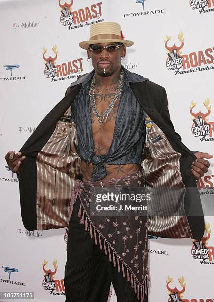 Dennis Rodman during Comedy Central Roast of Pamela Anderson - Arrivals at Sony Studios / Stage 15 in Culver City, California, United States.