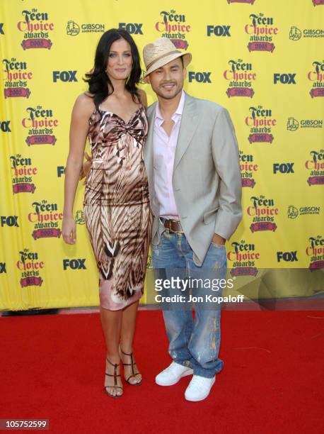 Dayanara Torres Delgado and Frankie J during 2005 Teen Choice Awards - Arrivals at Gibson Amphitheater in Universal City, California, United States.