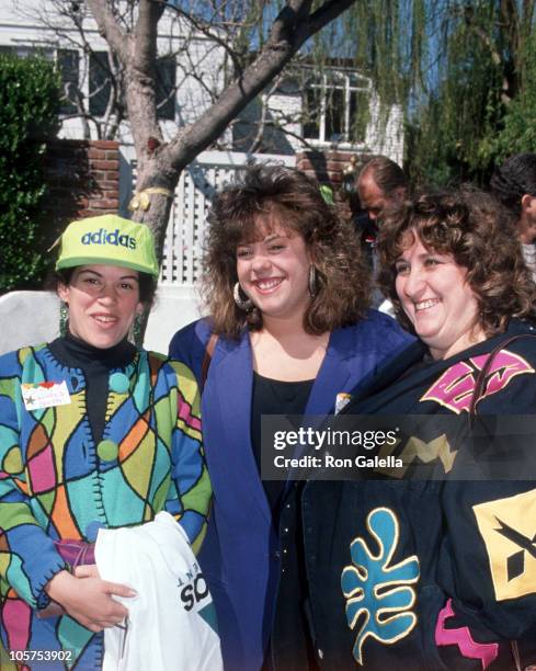 Wendie Jo Sperber, Lesley Boone and Susan Peretz during The Cast of "Babes" Visits the Home of Henry Winkler at Henry Winkler's Residence in...