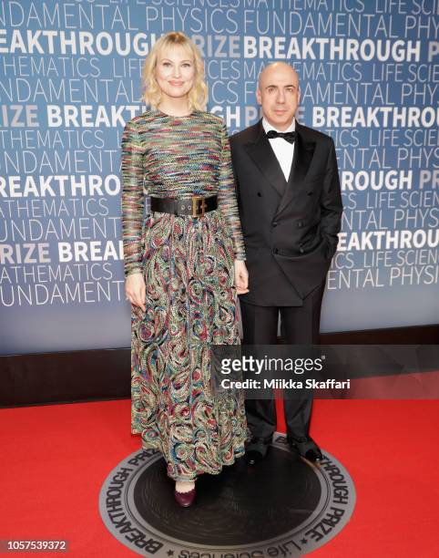 Julia Milner and Yuri Milner attend the 2019 Breakthrough Prize at NASA Ames Research Center on November 4, 2018 in Mountain View, California.
