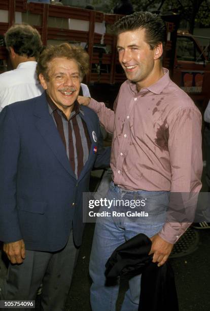 Jerry Stiller And Alec Baldwin during Political Rally For David Dinkins - September 9, 1989 in New York City, New York, United States.