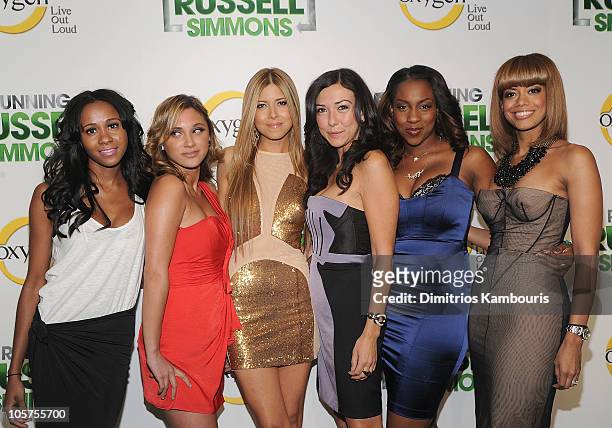 Aly Kinloch, Sagen Albert, Simone Reyes, Christina Paljusaj, Piper McCoy and Tricia Clarke Stone attend the series premiere party for "Running...