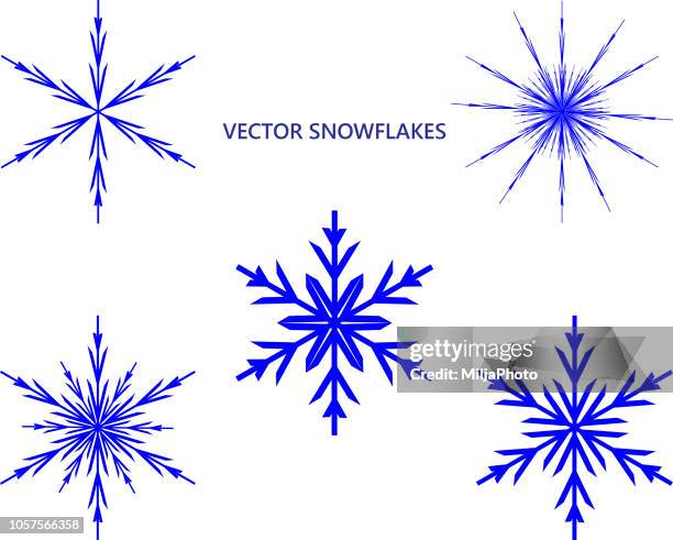 snowflakes vector set - malta stock illustrations