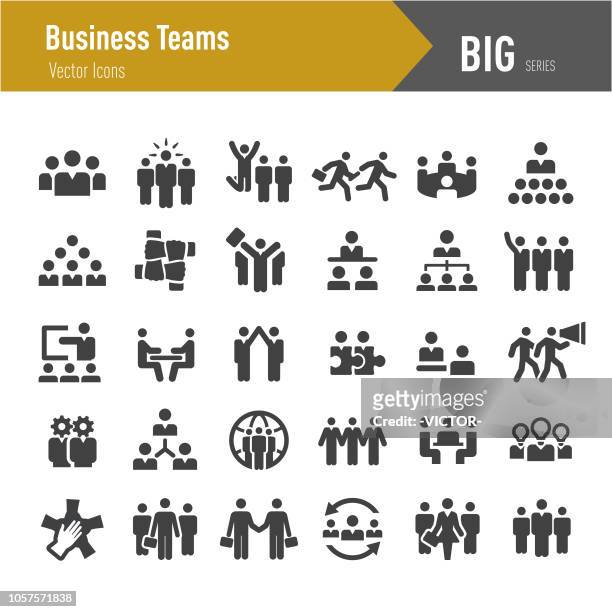 business teams icons - serie big - teilnehmen stock-grafiken, -clipart, -cartoons und -symbole