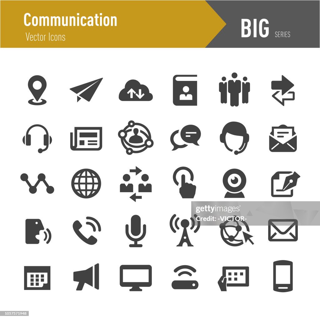 Kommunikation ikoner - stora serien