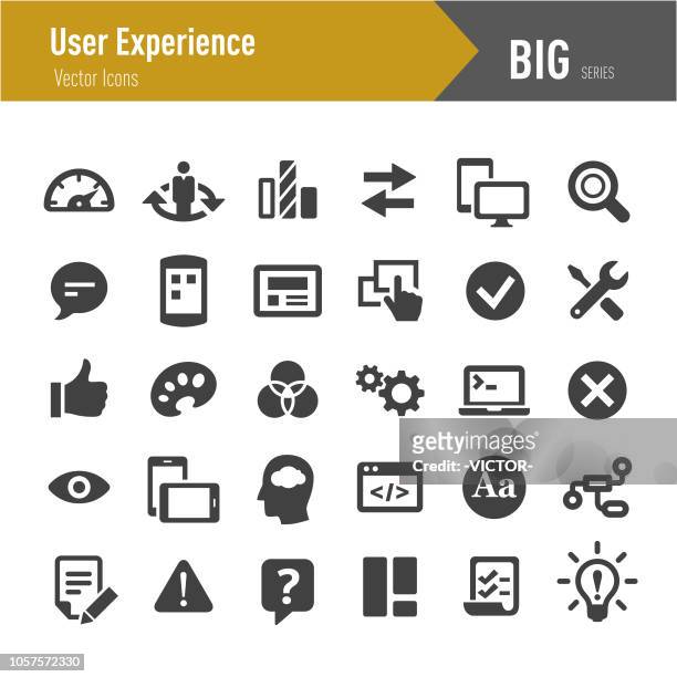 ikonen des benutzers erfahrung - big-serie - aufführung stock-grafiken, -clipart, -cartoons und -symbole