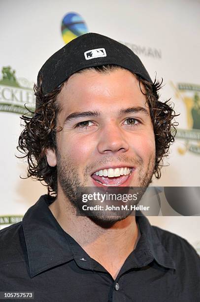 Snowboarder Mason Aguirre attends the 3rd annual Ryan Sheckler Clelebrity Skins Classic at Trump National Golf Course on October 19, 2010 in Palos...