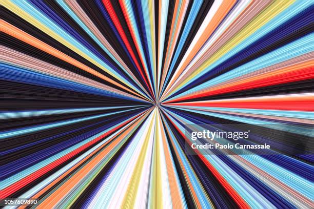 colourful virtual striped tunnel - fast studio ストックフォトと画像