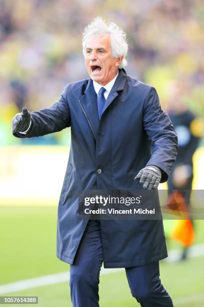 Vahid Halilhodzic, head coach of Nantes during the Ligue 1 match between Nantes and Guingamp at Stade de la Beaujoire on November 4, 2018 in Nantes,...