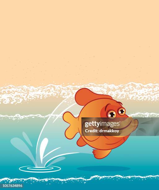 garibaldi fish and beach - beach la stock illustrations