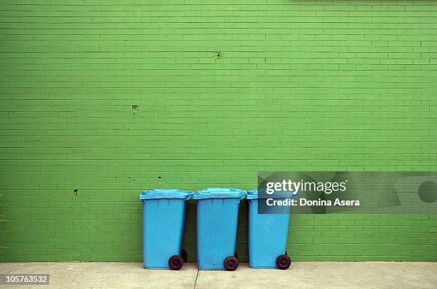 blue bins - wheelie bin stock pictures, royalty-free photos & images