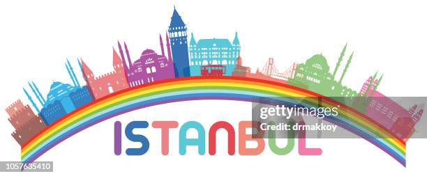 i̇stanbul rainbow - grand bazaar stock illustrations