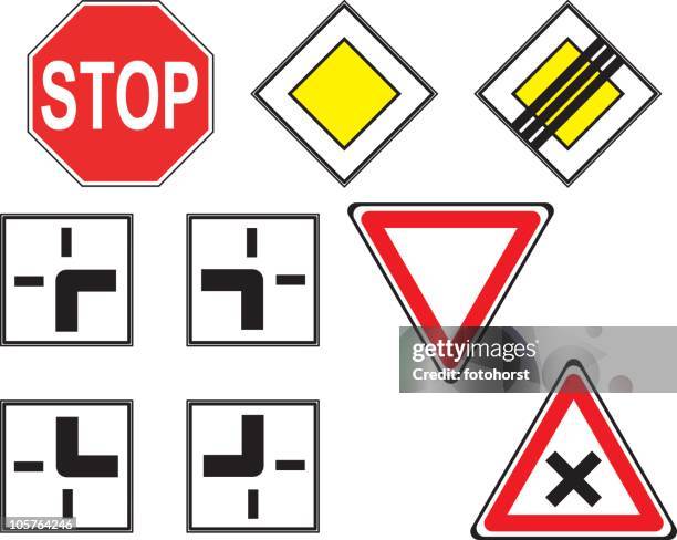 Crossover Traffic Sign Example Directional Crossover Intersection Photos and Premium High Res Pictures ...