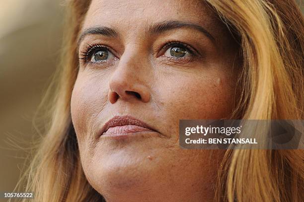 Katrin Radmacher leaves the Supreme Court, in central London on October 20, 2010. Britain's highest court ruled in favour of one of Europe's richest...