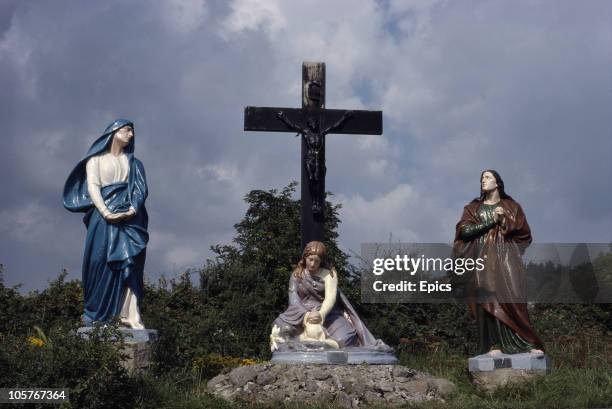 One of Ireland's patron saints, St Brigid of Kildare's shrine, Faughart, County Louth, 1997.