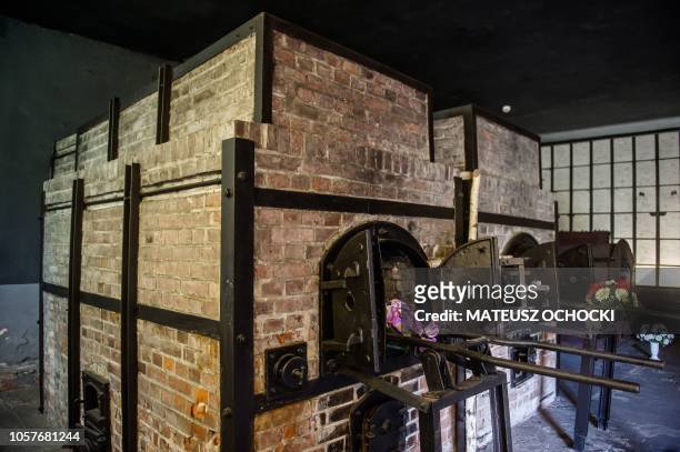 This picture taken on September 2, 2016 shows the crematorium at the former German Nazi concentration camp Stutthof in Sztutowo, northern Poland. - A...