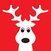 Christmas Moose on a red background