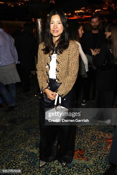 Rejina Pyo attends the Fashion Awards 2018 nominees celebration at Annabel's on November 5, 2018 in London, England.